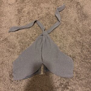 Beach Riot Silver Sparkly Crop Top